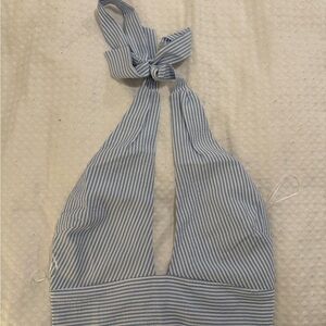 Lush Blue and White Textured Top